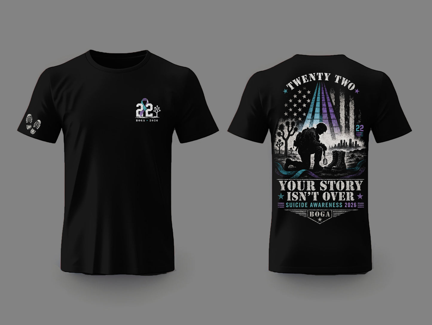 Twenty Two “Your Story Isn’t Over” Suicide Awareness T-Shirt – Black